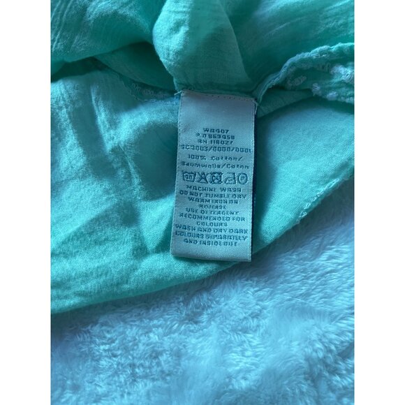 Boden Womens Mint Green Button-Up Embroidered Cotton Top Blouse Sz 8 Lightweight - Picture 8 of 9